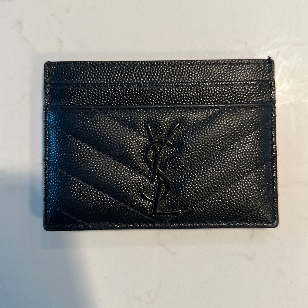YSL black unisex cardholder